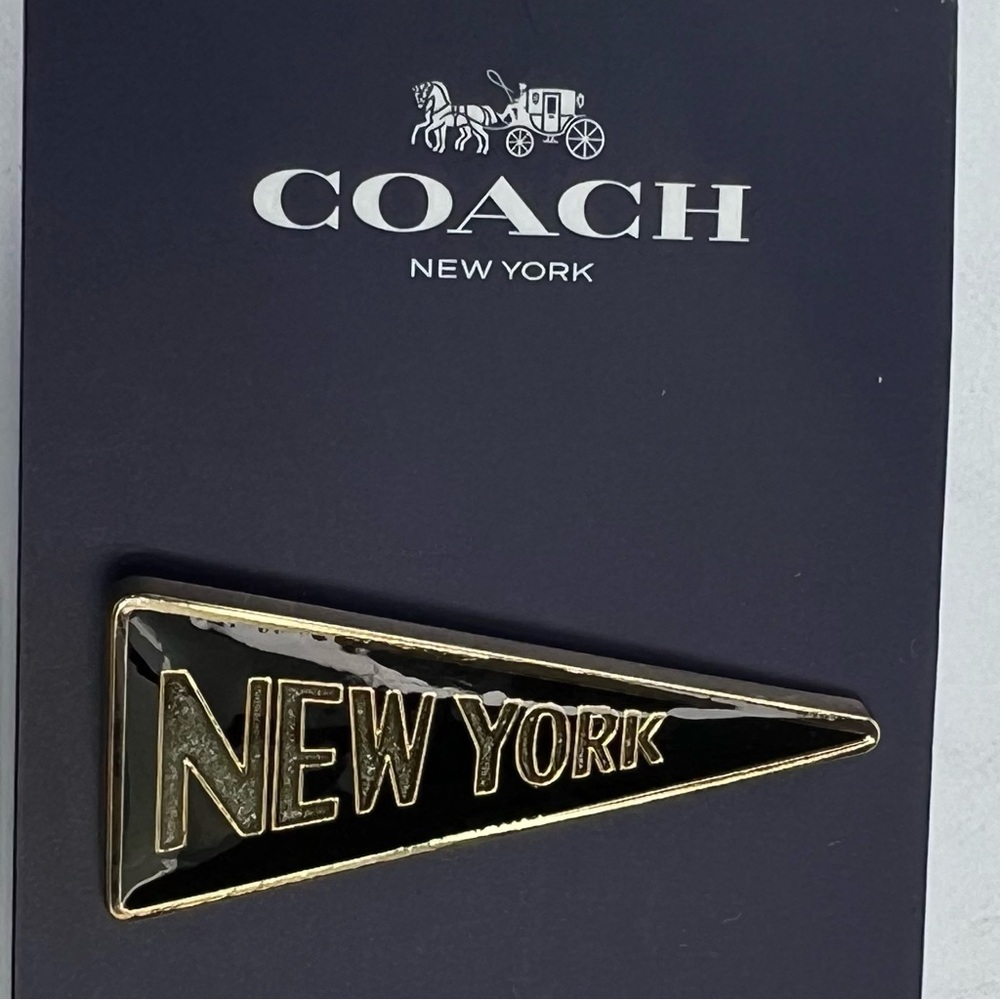 New Coach New York Enamel Pendant Pin